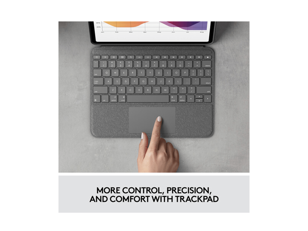 Logitech Folio Touch iPad Keyboard Case with Trackpad and Smart Connector for iPad Air 11-inch (M2), iPad Air (4th & 5th gen), Ara Qwerty – Graphite in Qatar Logitech Folio Touch iPad Keyboard Case with Trackpad and Smart Connector for iPad Air 11-inch (M2), iPad Air (4th & 5th gen), Ara Qwerty – Graphite in Qatar